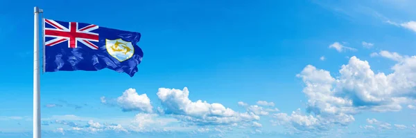 Anguilla Flag State America Flag Waving Blue Sky Beautiful Clouds — Stockfoto