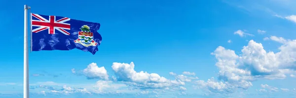 Флаг Каймановых Островов Состояние Америки Флаг Машущий Голубом Небе Красивых — стоковое фото