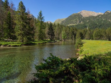 Aiguestortes ve Estany Sant Maurici Ulusal Parkı 'ndaki LLong Gölü, Katalan Pireneleri, İspanya