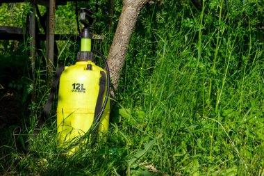 Bahçenin rahat bir köşesinde parlak fıskiyeler..