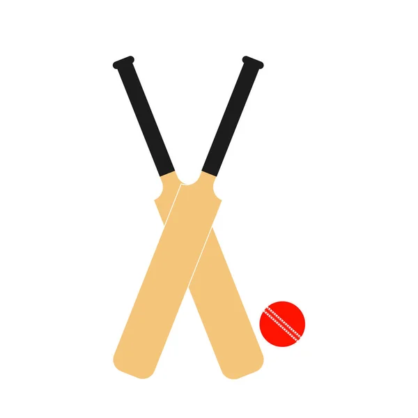 クリケットのバットとボールの白い背景で隔離 — ストック写真