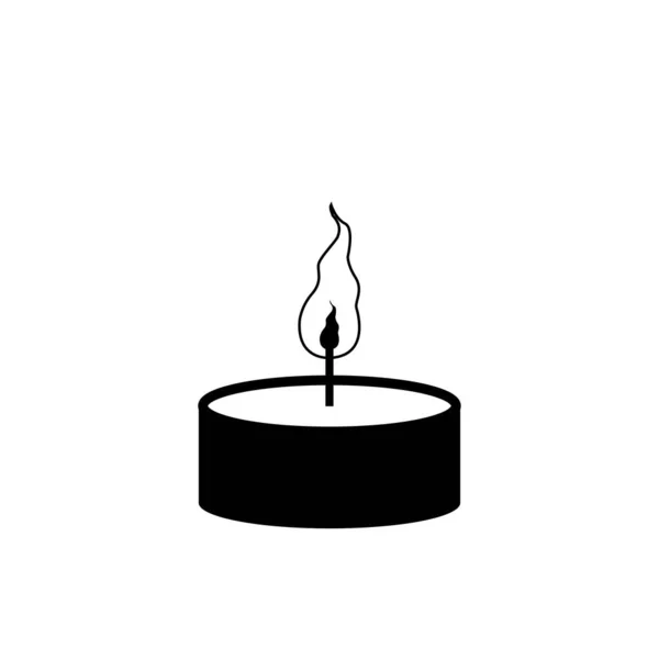 Свеча Небольшой Спа Вектор Свечи Икона Изолированы Белом Фоне — стоковое фото