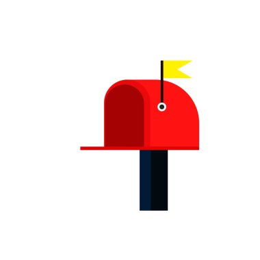 mailbox with letters on white background