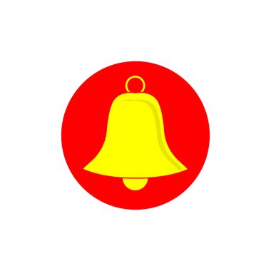notification bell icon illustration sign with red background