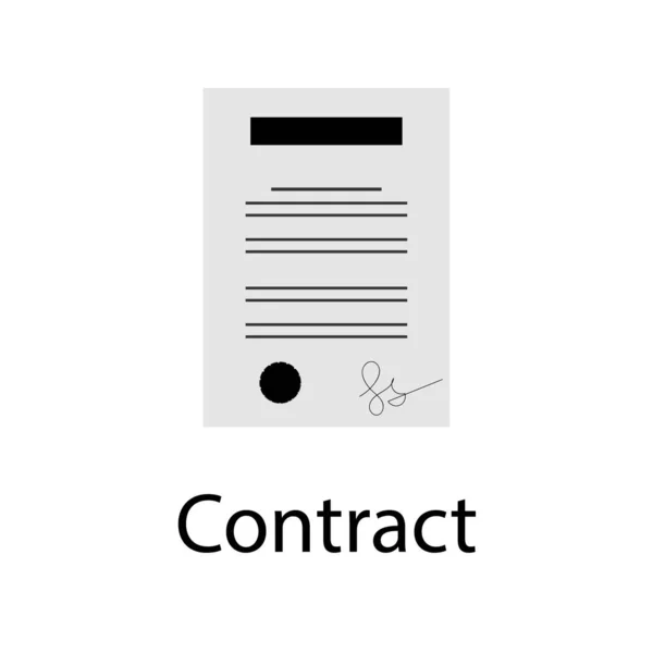 Pen signing a contract icon with signature, paper symbol isolated on white background
