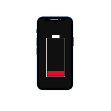 low charted battery smart phone illustration