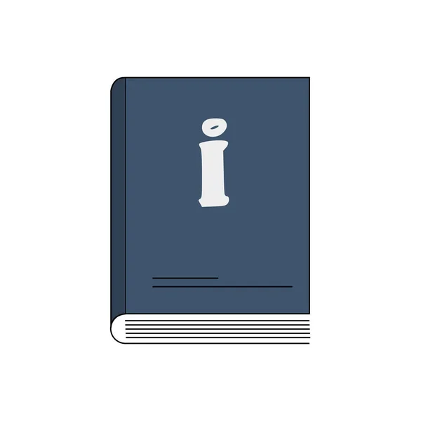 Book  illustration. Book icon with information sign symbol