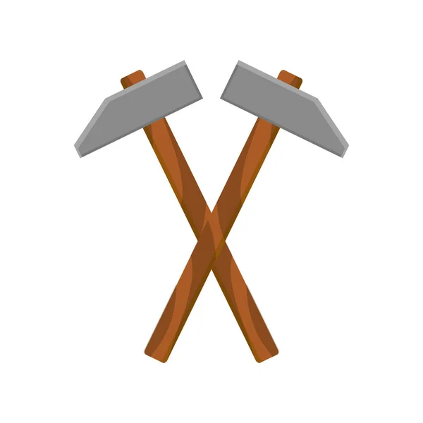 Hammer Flat Icon Logo Illustrazione Bianco — Foto Stock