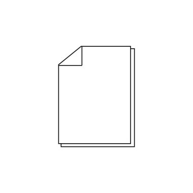 Beyaz arkaplanda kağıt simgesi düz simgesi