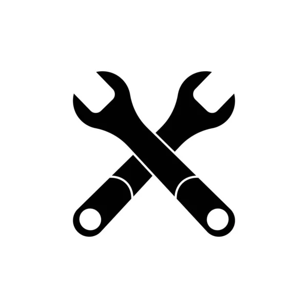 Schroevendraaier Moersleutel Logo Afbeelding Wit — Stockfoto