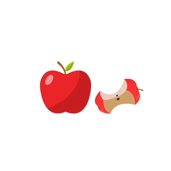 Illustration Apple Avec Fond Blanc Pomme Rouge Simple — Photo