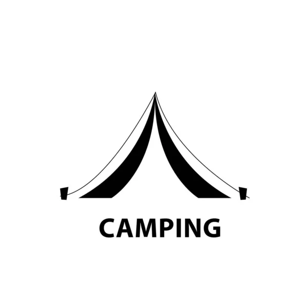 Beyazın Üzerinde Turist Çadırı Simgesi — Stok fotoğraf