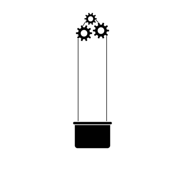 Ikona Výtahu Symbol Výtahové Čáry Bílém Pozadí — Stock fotografie