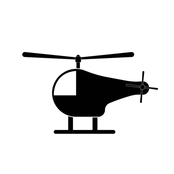 Ícone Helicóptero Preto Fundo Branco — Fotografia de Stock