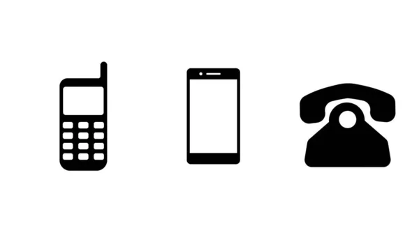 Telefon Symbole Auf Weißem Hintergrund — Stockfoto