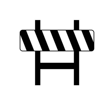 Yol bariyeri simgesi düz. Basit illüstrasyon