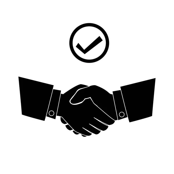 Deal Symbol Handschlag Ikone Kontaktvereinbarung — Stockfoto