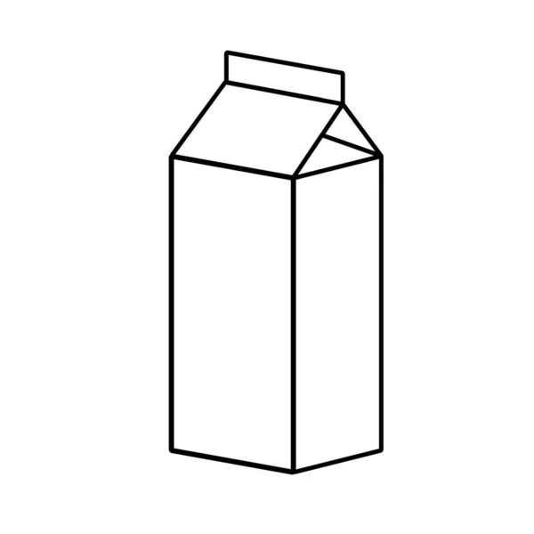 パッケージ化された乳製品ラインアイコン 白を基調とした黒のイラスト — ストック写真