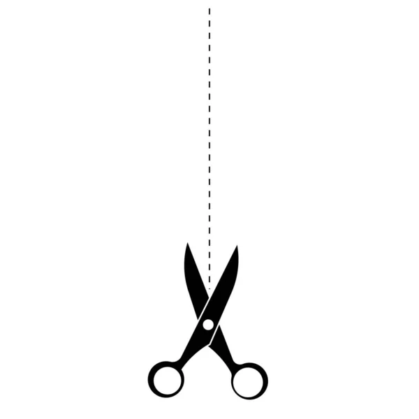 Nůžky Přerušovaná Čára Ilustrace — Stock fotografie