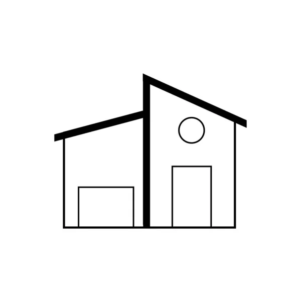 Illustration Enkelt Hus Isolerad Vit Bakgrund — Stockfoto
