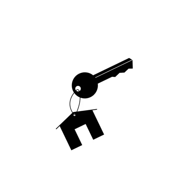 Håll Nyckeln Med Hem Ikon Illustration — Stockfoto