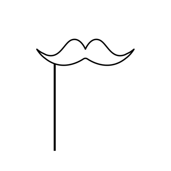 Black Icon Moustache Cartoon — Stock Photo, Image