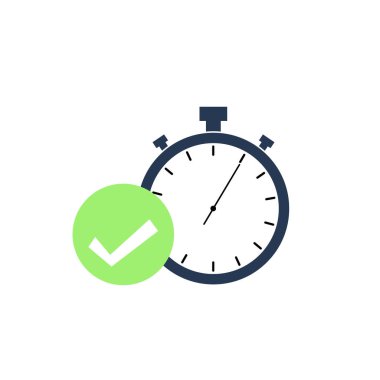 Beyaz arkaplanda saat, zaman kavramı illüstrasyonu 