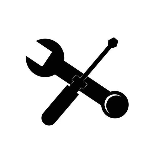 Setting Maintenance Icon Illustration White — Stock Photo, Image