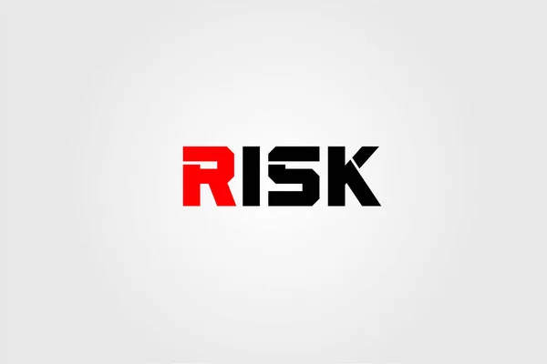 Icono Risk Word Diseño Plano Negro Sobre Fondo Blanco — Foto de Stock