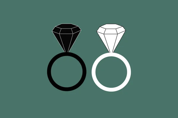 Dimond Ring Flat Icon Which Can Easily Modify Edit — Stock Photo, Image