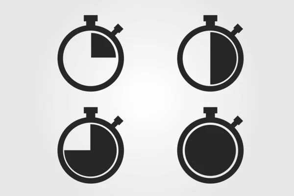 Timer Relógio Cronômetro Ícones Set Isolados — Fotografia de Stock