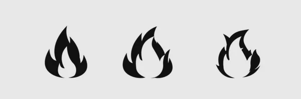 Tűz Lángok Beállított Ikonok Illusztráció Fehér Stock Kép