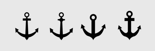 Ikona Loga Kotvy Námořní Moře Oceán Loď Ilustrační Symbol — Stock fotografie
