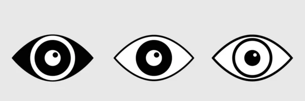 Umrissene Augensymbole Bilder Mit Offenen Und Geschlossenen Augen — Stockfoto