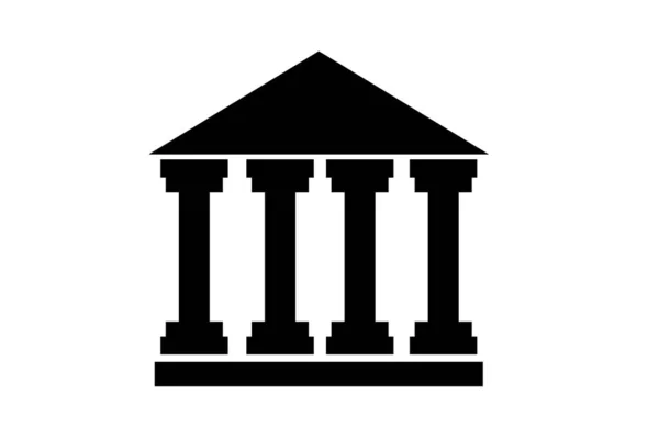 Bank Building Icon Web Design Isolated White Background — Stock Photo, Image
