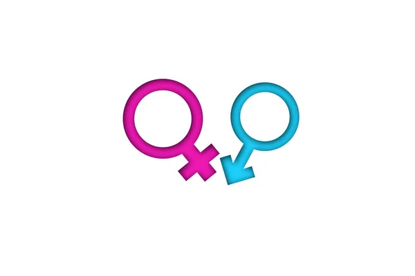Gender Icon Männlich Weiblich Isoliert Auf Grauem Hintergrund — Stockfoto