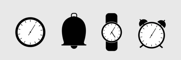 Alarm Timer Zegar Stopery Ikony Pojedynczego Zestawu — Zdjęcie stockowe