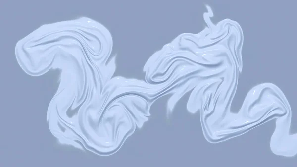 Abstract blue gray fractal background with expressive flowing brushstroke paint blob of liquid oil or acrylic painting. Simple modern digital art illustration from my own 3D rendering.