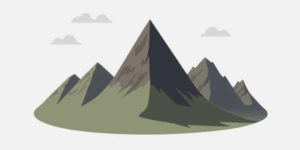 白い背景にマウント範囲の一部と抽象的な山の風景のフラットグラフィックベクトルイラスト 登山やハイキングの観光コンセプトのためのシンプルな漫画のデザイン要素 — ストックベクタ