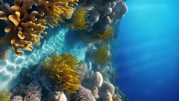 Pionowe Wideo Pięknym Podmorskim Tłem Kolorowymi Roślinami Morskimi Wodorostami Morskimi — Wideo stockowe