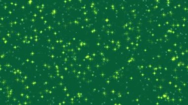 Canlandırılmış parlak yıldız şekline sahip soyut, canlı, şenlikli video arka planda parlayan ve yanıp sönen parlak konfeti kıvılcımları. Noel veya Yeni Yıl partisi için dekoratif dijital animasyon.