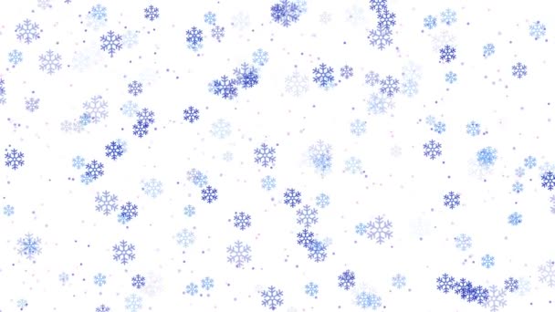 Fundo Inverno Brilhante Festivo Com Flocos Neve Azuis Neve Caindo — Vídeo de Stock
