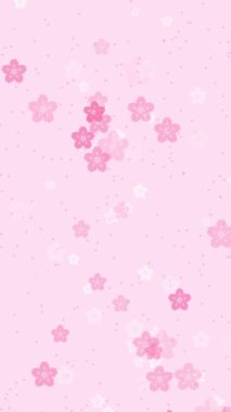 Soyut çiçek desenli dikey video arka plan animasyon pembe sakura çiçekleri kiraz çiçekleri soluk gül arkaplanına düşüyor. Japonlar ve bahar tasarımı için zarif pastel renk animasyonu.