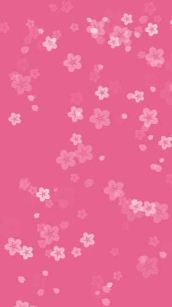 Padrão Floral Abstrato Fundo Vídeo Vertical Com Flores Sakura Animadas — Vídeo de Stock