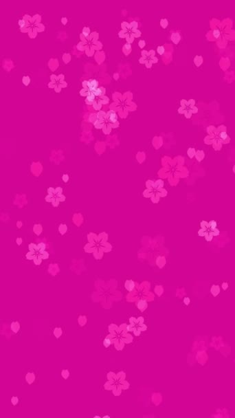 Αφηρημένη Floral Κάθετη Κίνηση Φόντο Κινούμενα Ροζ Λουλούδια Sakura Και — Αρχείο Βίντεο