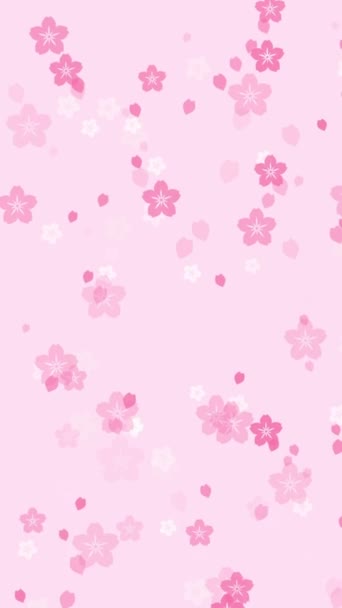 Streszczenie Kwiatowy Pionowy Ruch Tło Animowanym Różowym Sakura Kwiaty Płatki — Wideo stockowe
