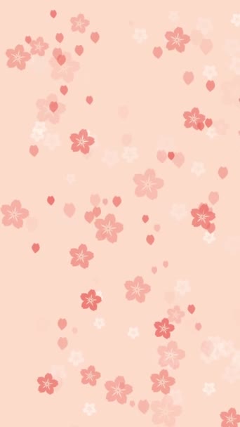 Absztrakt Virágos Minta Függőleges Háttér Animált Rózsaszín Sakura Virágok Cseresznyevirág — Stock videók