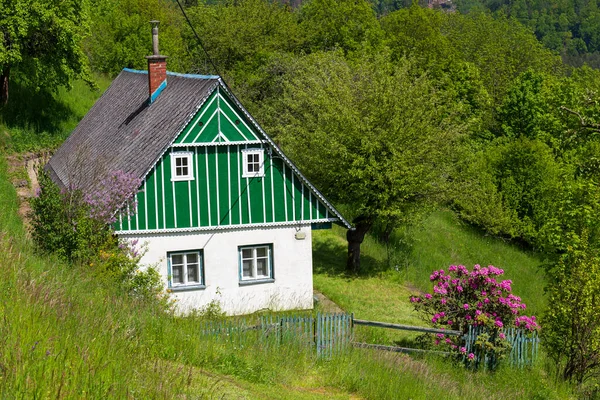 Pedras Arenito Bonitas Czech Paradise Clear Green Natureza Mala Skala — Fotografia de Stock