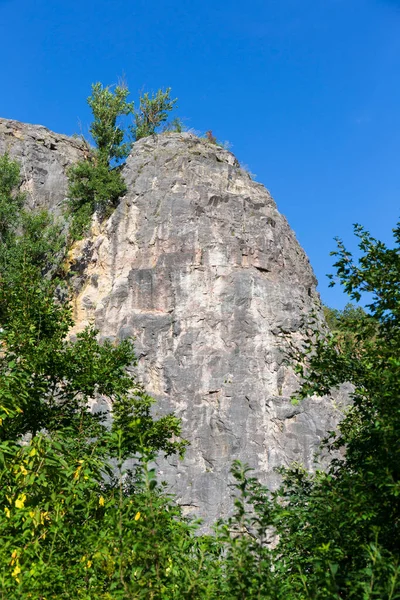 Paisaje Piedra Caliza Protegida Cesky Kras River Berounka Central Bohemia — Foto de Stock