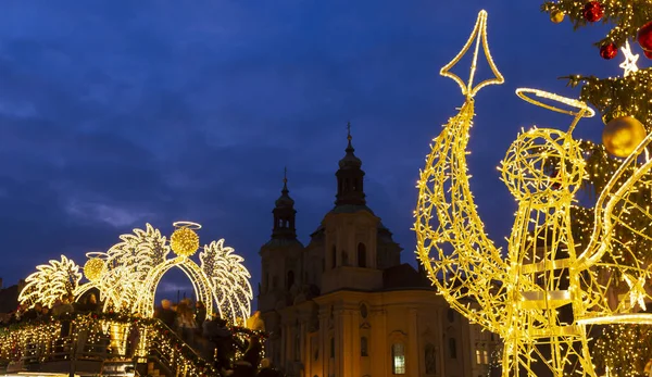 Christmas Mood Het Oude Stadsplein Praag Tsjechië — Stockfoto